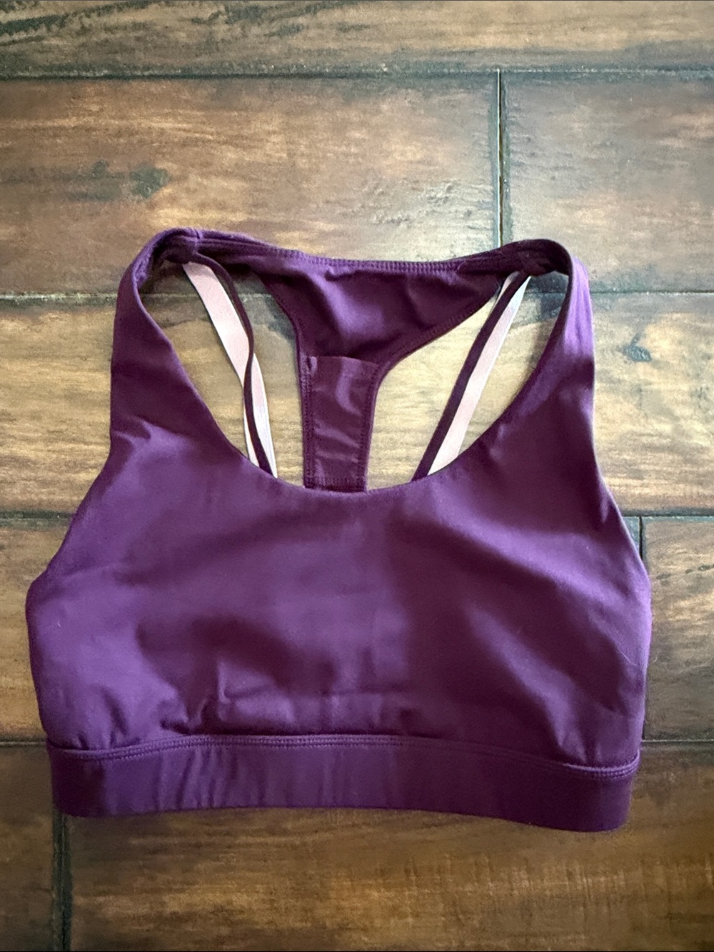 Fabletics Deep Burgundy Strapy Sports Bra